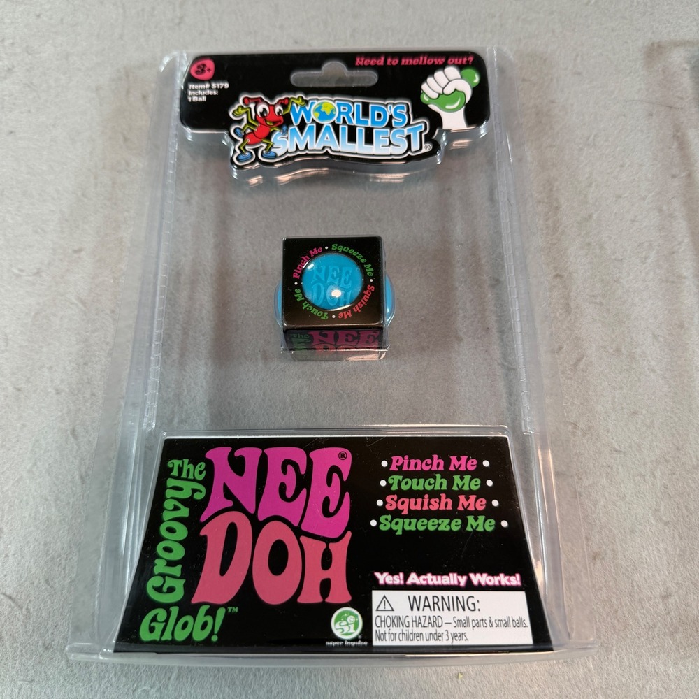 World's Smallest NeeDoh Groovy Glob Blue Mini Squishy Toy 5179